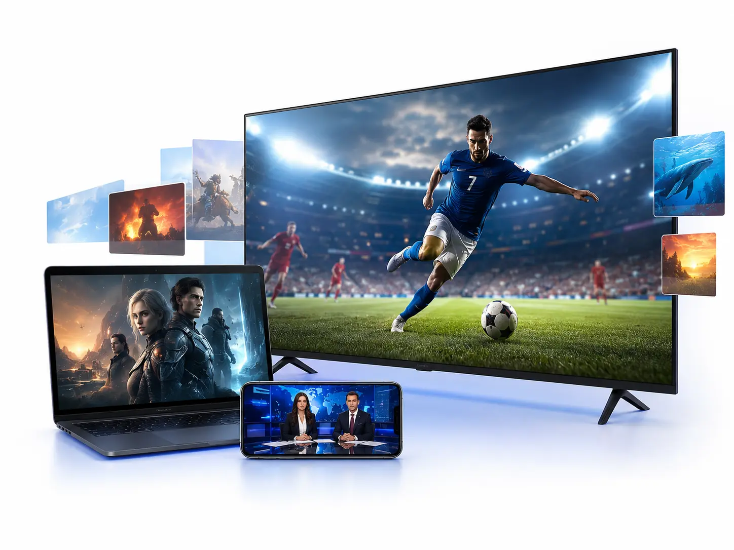Streaming IPTV en 4K sur Smart TV, ordinateur portable et smartphone